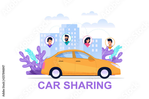 Car Sharing Banner. Economy Transport Concept.