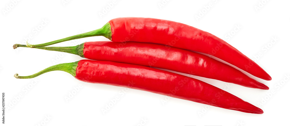 Red chilli pepper isolated on white background
