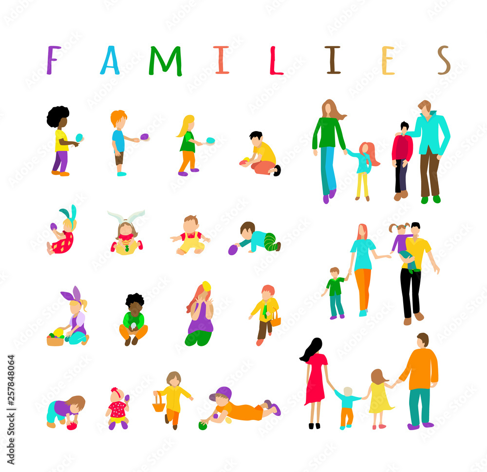 Set multiracial kids and set families