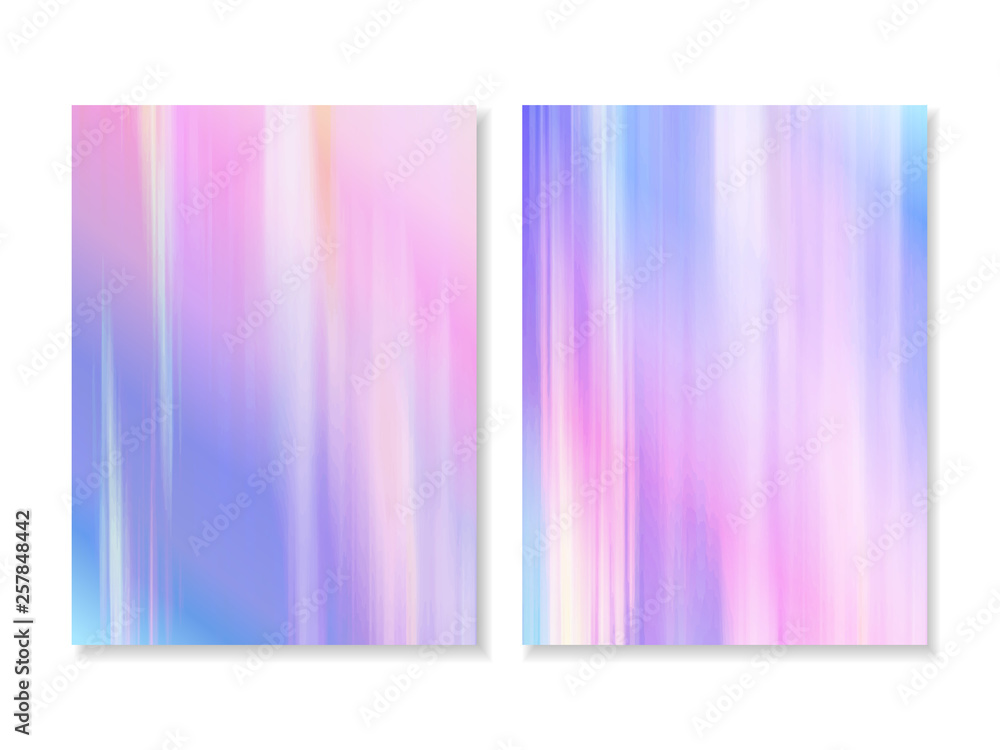 Vector abstract holographic background 80s - 90s, trendy colorful texture in pastel, neon color design. Template design cover, book, printing, gift card, fashion.