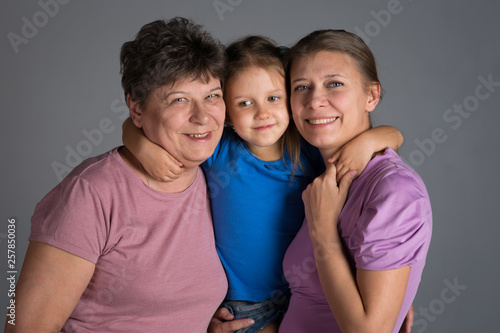 Elderly woman with an older daughter and granddaughter