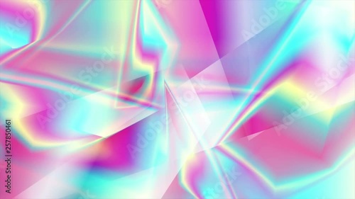 Holographic glass polygonal shapes abstract motion design. Seamless looping. Video animation Ultra HD 4K 3840x2160