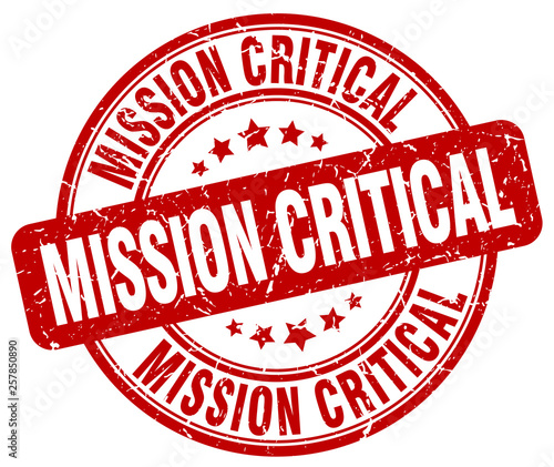 mission critical red grunge stamp