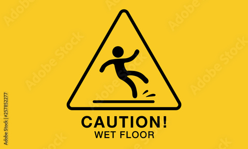 wet floor icon,yellow caution sign