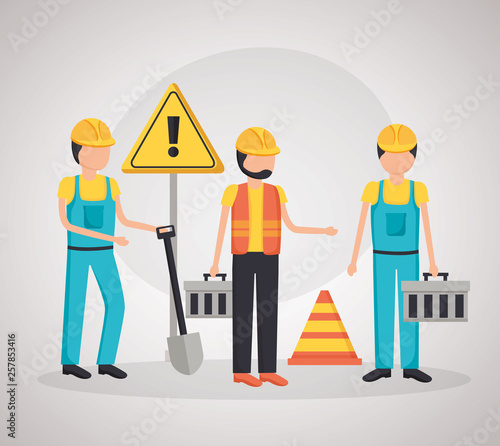 workers construction equipment