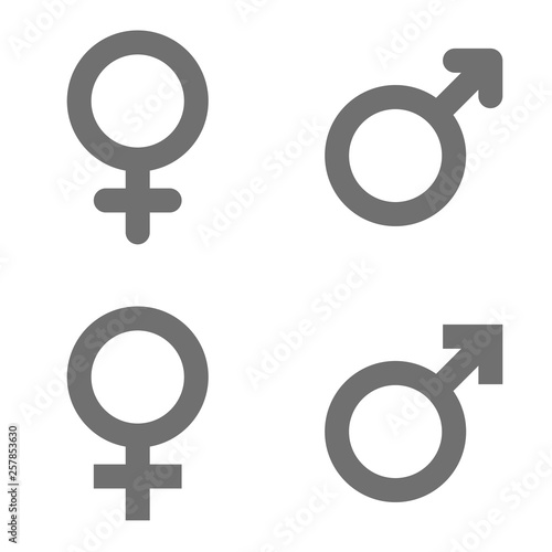 Set of male and female symbols