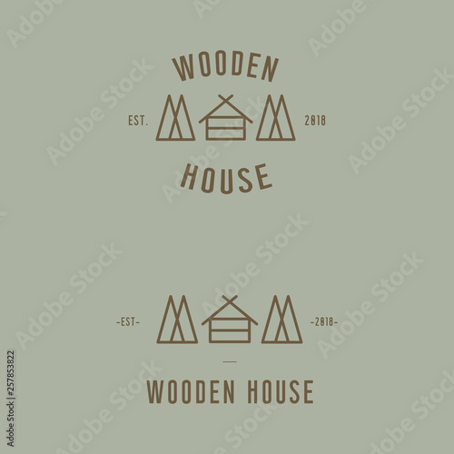 Wooden house logo