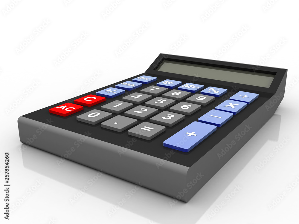 3d rendering Calculator Isolated 3d rendering Calculator Isolated
