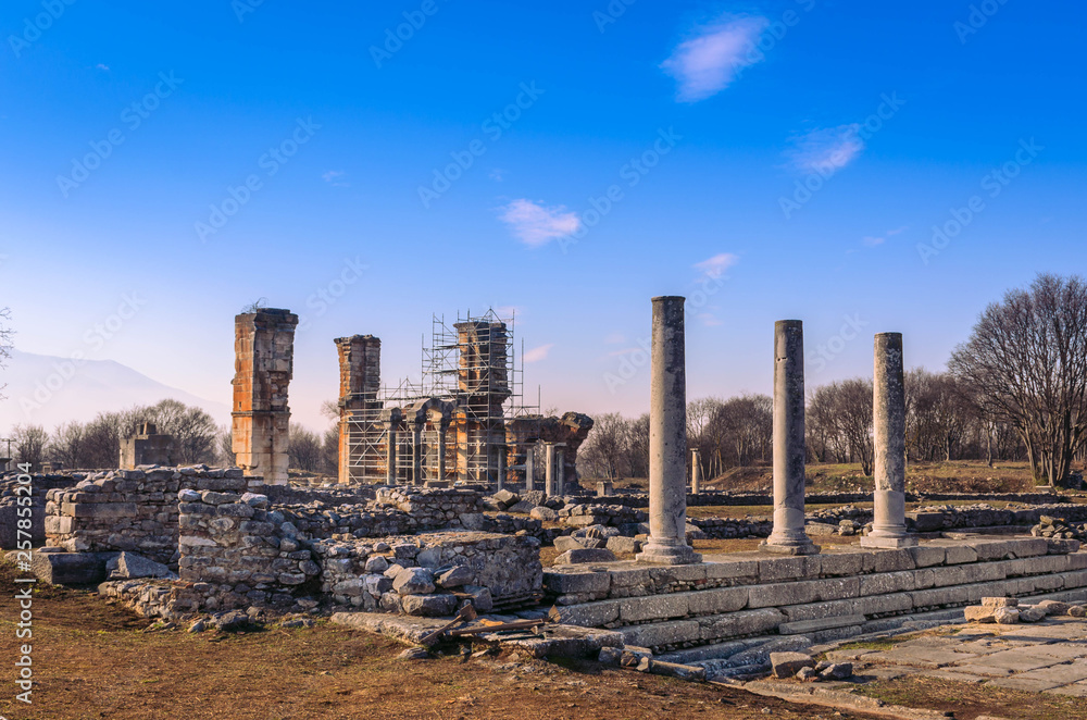 Philippi is located near the ruins of the ancient city and is part of the region of East Macedonia and Thrace in Kavala, Greece. 