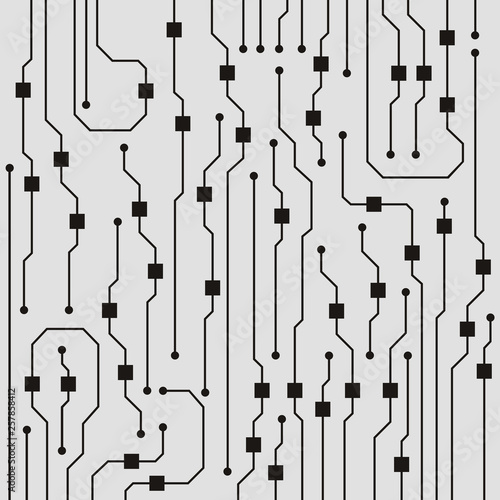 Vector circuit board illustration. Abstract circuit board background