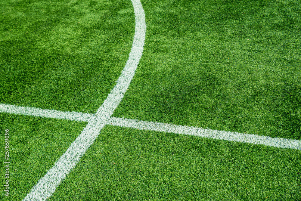 Obraz premium artificial grass at the soccer stadium