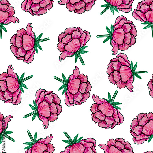 Floral seamless pattern.Summer flowers.Print for fabric.Summer print.