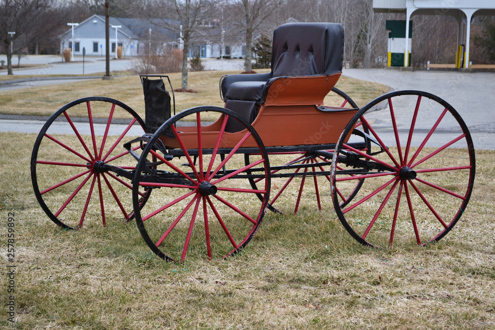 Antique Carriage on Display Outdoors