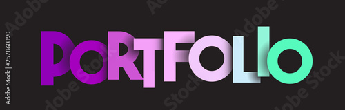 Portfolio vector word on a black background