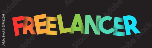 Freelancer colorful word on a black background
