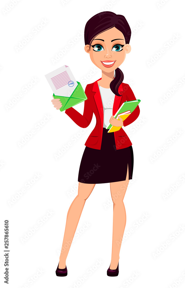 Businesswoman cartoon character. Beautiful woman Businesswoman cartoon character. Beautiful woman