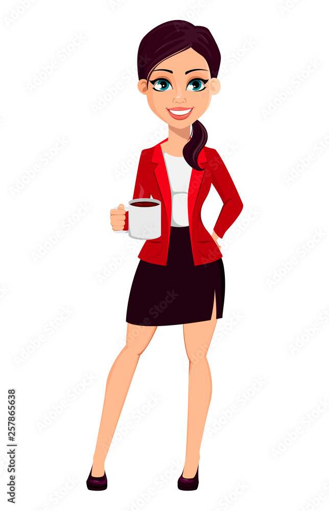 Businesswoman cartoon character. Beautiful woman