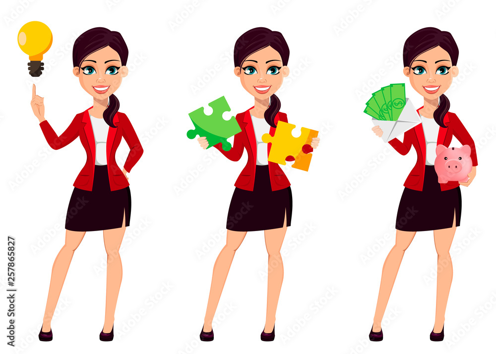 Businesswoman cartoon character. Beautiful woman Businesswoman cartoon character. Beautiful woman
