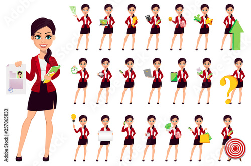 Businesswoman cartoon character. Beautiful woman