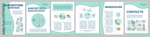 Babysitting service brochure template layout