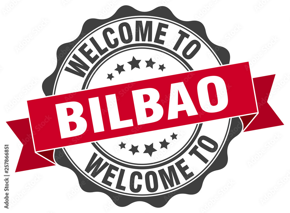 Fototapeta premium Bilbao round ribbon seal