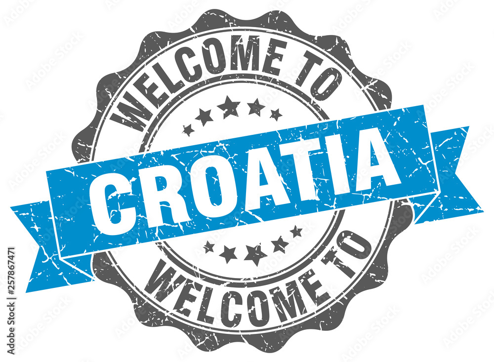Fototapeta premium Croatia round ribbon seal