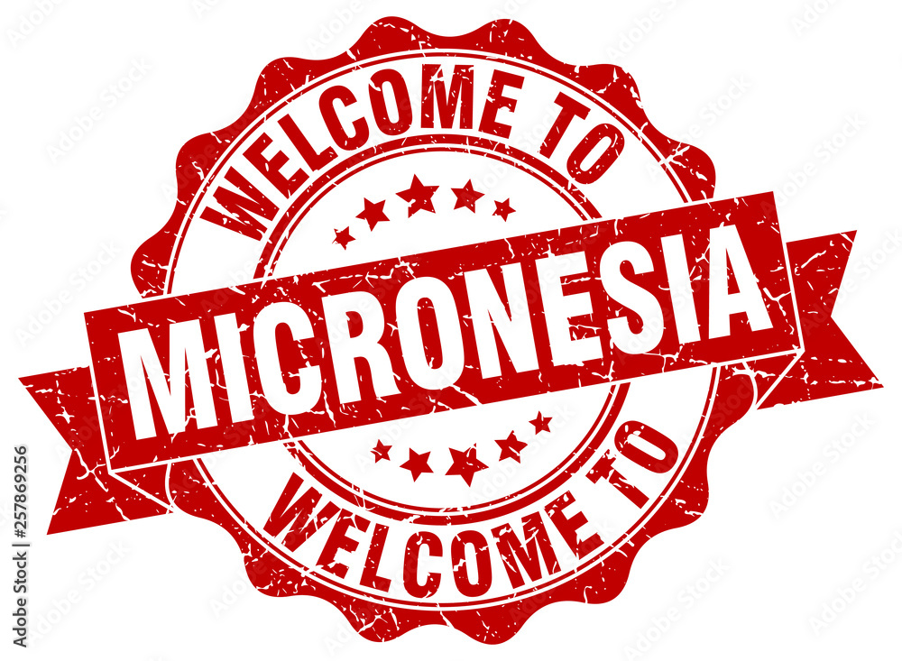 Obraz premium Micronesia round ribbon seal