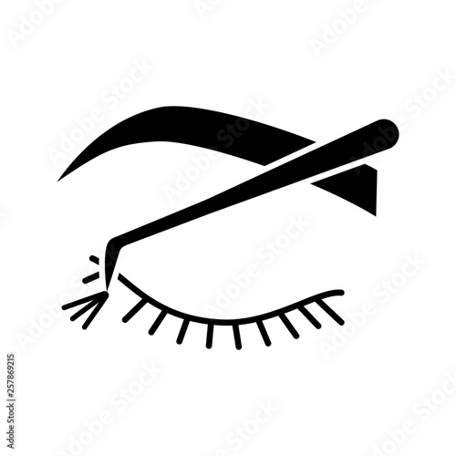 Cluster lash extension glyph icon
