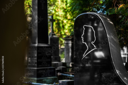 Tomb of the Polish composer Fryderyk Chopin at the Warsaw Powązki cemetery photo