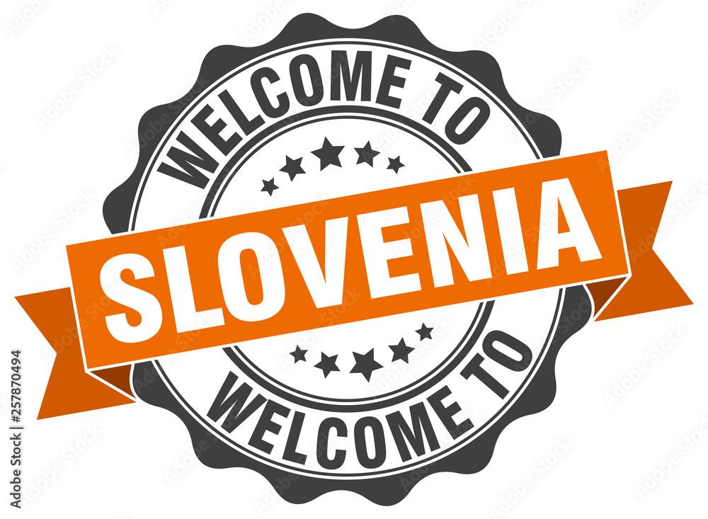 Fototapeta premium Slovenia round ribbon seal