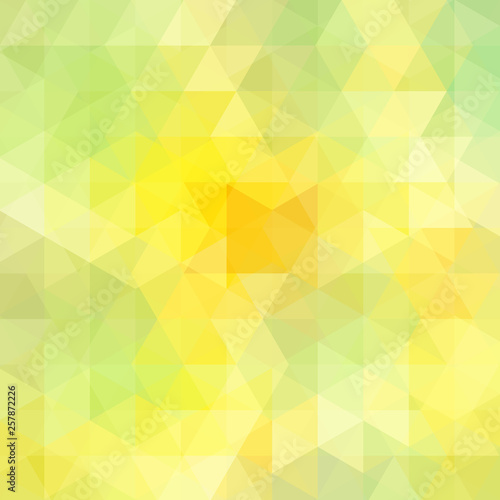 Geometric pattern, triangles vector background in yellow, green  tones. Illustration pattern