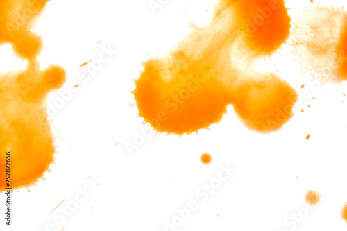 Orange Watercolour Splat on White Background