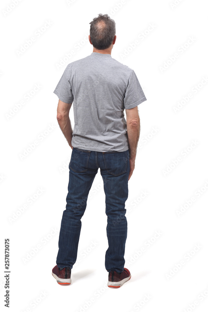 man dressed with jeans isolated on white background man dressed with jeans isolated on white background