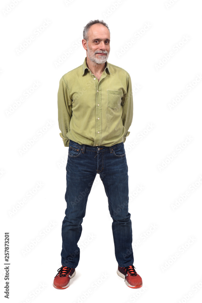full portait of a man on white background full portait of a man on white background