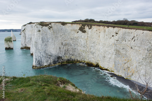 Landscape view of white cliffs Studland Dorset