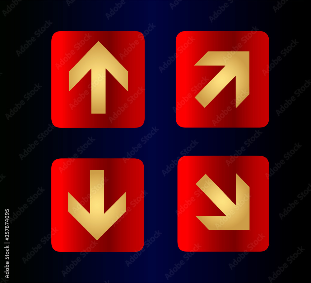 IT and technology, web site design, vector buttons arrows. Vector flat buttons, arrow icons on blue gradient background isolated. Stylish Arrow Icons IT and technology, web site design, vector buttons arrows. Vector flat buttons, arrow icons on blue gradient background isolated. Stylish Arrow Icons