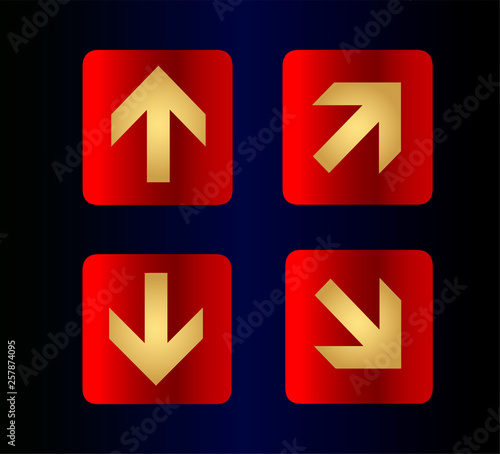 Free Download IT and technology, web site design, vector buttons arrows. Vector flat buttons, arrow icons on blue gradient background isolated. Stylish Arrow Icons - GFXLoad