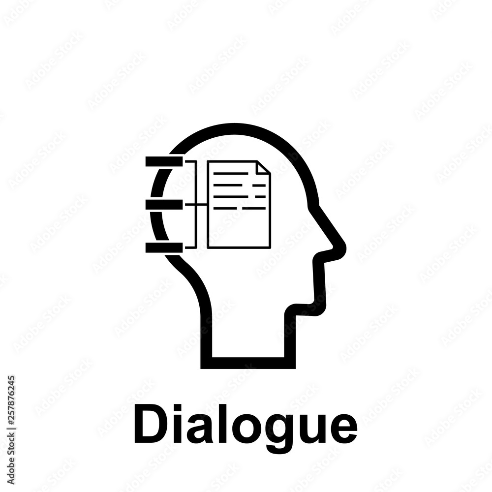 Human mind, dialogue icon. Element of human mind icon for mobile concept and web apps. Thin line Human mind, dialogue icon can be used for web and mobile Human mind, dialogue icon. Element of human mind icon for mobile concept and web apps. Thin line Human mind, dialogue icon can be used for web and mobile