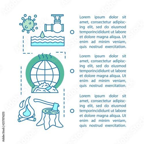 Environmental issues article page vector template