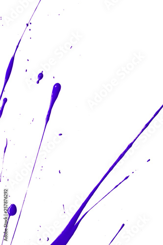 Blue Paint Splatters on White Background