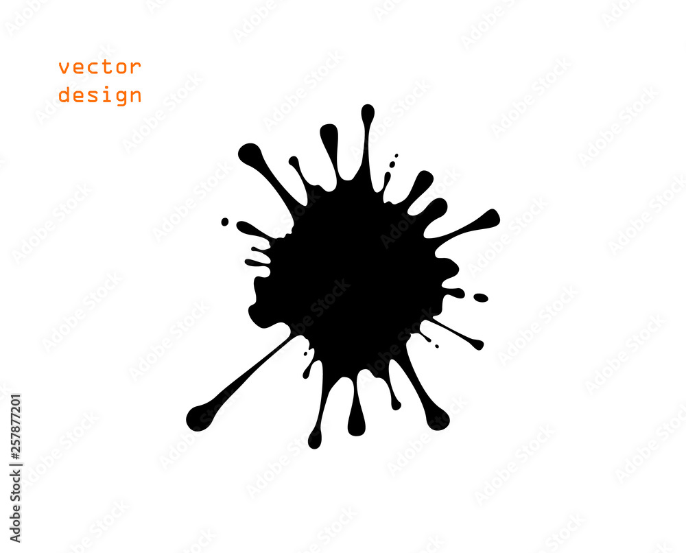 © Evg V - Vector black ink spot or paint, splashes. The object on an isolated light background. © Evg V - Vector black ink spot or paint, splashes. The object on an isolated light background.