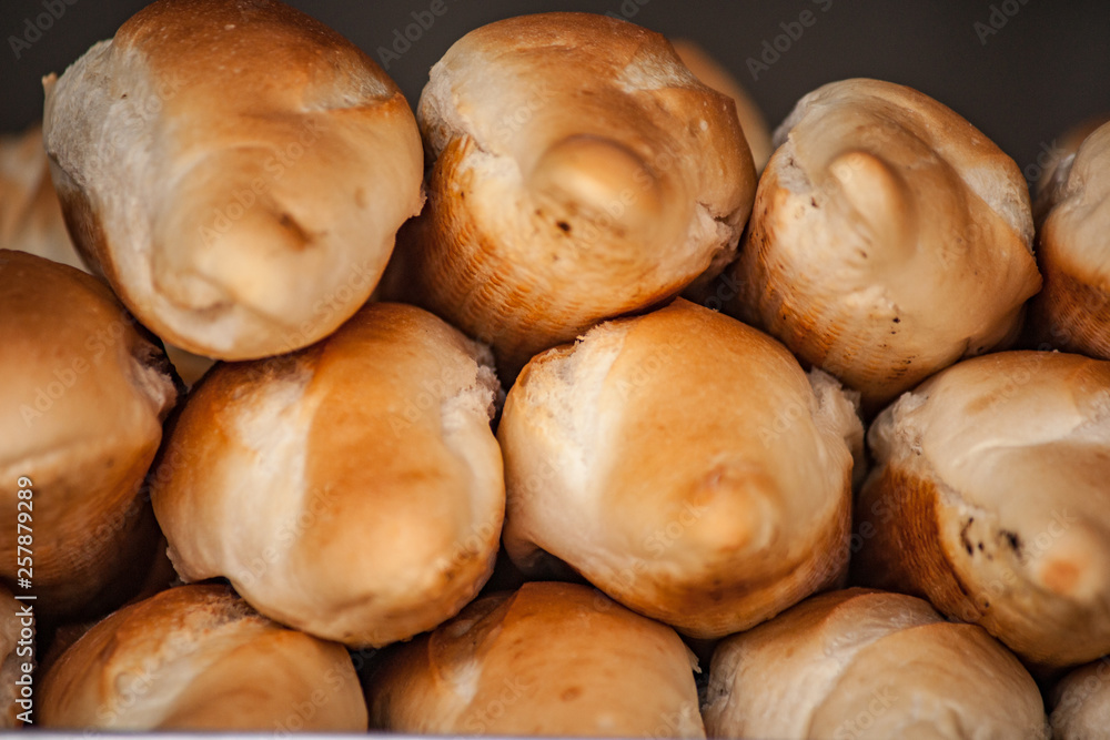 Breads and baked goods close-up.