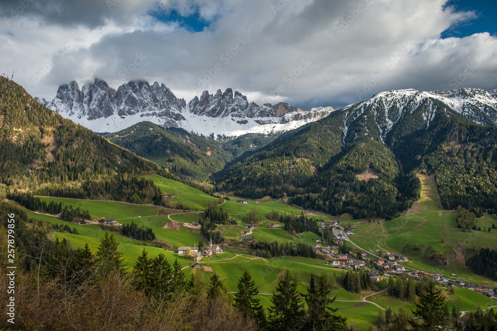 Funes valley, Dolomites mountain