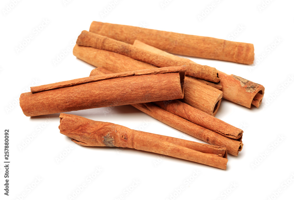 Cinnamon on white background Cinnamon on white background
