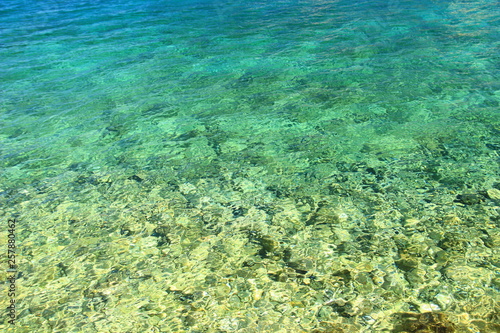 Sea surface. Clear and fresh water background. Adriatic sea, Croatia.