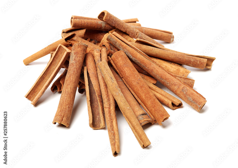 Cinnamon on white background Cinnamon on white background