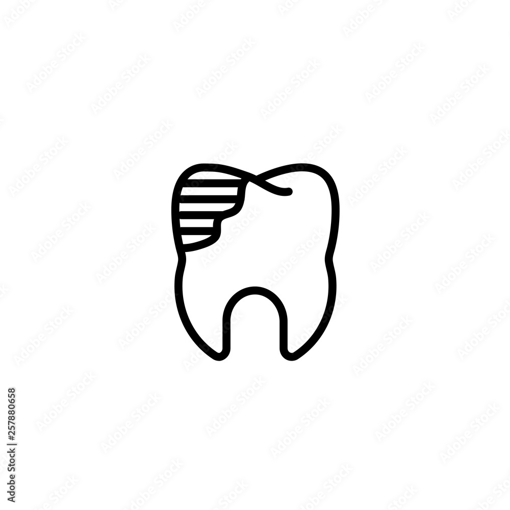 restoration, help, solution, tool, dental, care icon in black outline style, vector restoration, help, solution, tool, dental, care icon in black outline style, vector