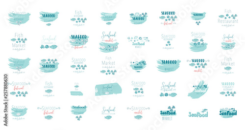 seafood clip art hand drawn doodle illustration