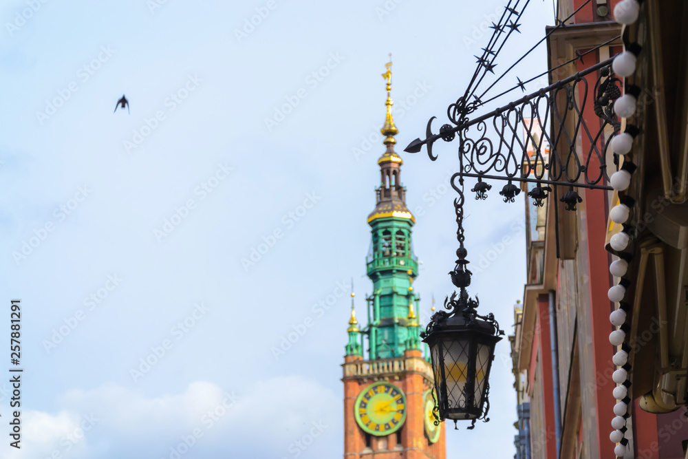 Colorful buildings in old part of Europe, Gdansk