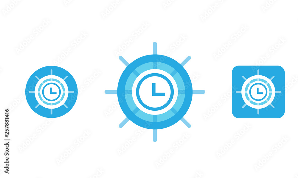ship steer time vector icon concept. logo template